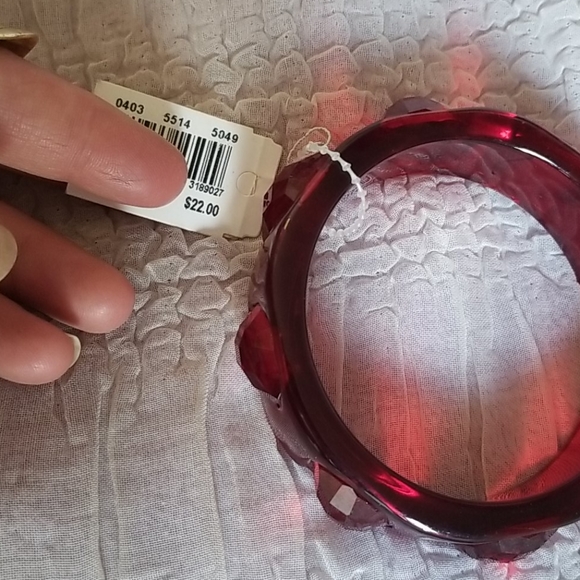 Punk/Goth Red Bangle - Picture 3 of 4